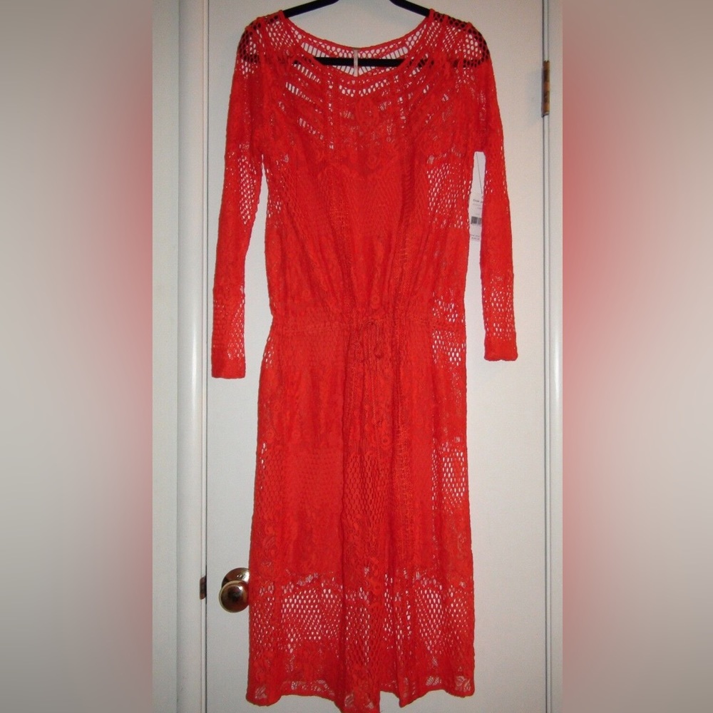 Free People Dress Luna Lace in Pimento - Picture 7 of 11